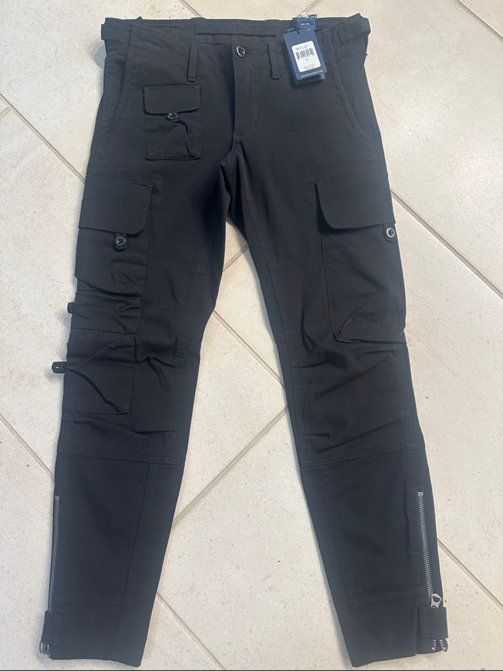 NWT (READ DESCRIPTION) Ralph Lauren Black Cargo Pants with Multi-Pocket Utility